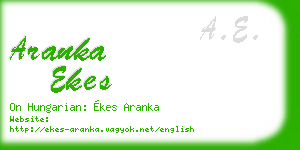 aranka ekes business card